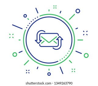 Refresh Mail line icon. New Messages correspondence sign. E-mail symbol. Quality design elements. Technology refresh Mail button. Editable stroke. Vector