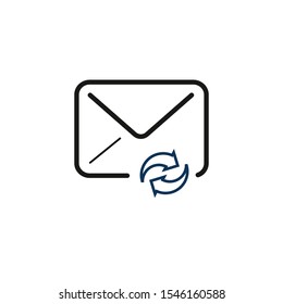 Refresh Mail line icon. New Messages correspondence sign. E-mail symbol. Stock Vector illustration isolated on white background.