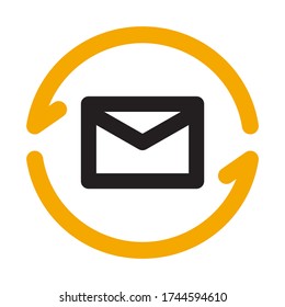 Refresh Mail line icon. New Messages correspondence sign. E-mail symbol.