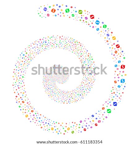 Refresh majestic whirl spiral. Vector bright multicolored random design elements.