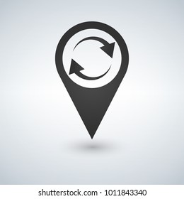 Refresh Map Marker icon. Vector Illustration.