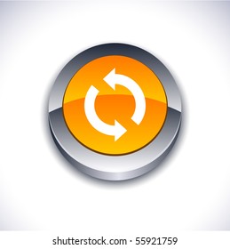 Refrescar el icono metálico 3d vibrante de redondeo.
