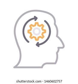 refresh mind setting colour line vector icon