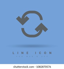 Refresh minimal icon. Arrow line vector icon for websites and mobile minimalistic flat design.