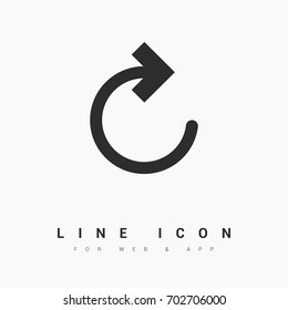 Refresh minimal icon. Arrow line vector icon for websites and mobile minimalistic flat design.