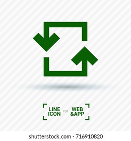 Refresh minimal icon. Arrow line vector icon for websites and mobile minimalistic flat design.