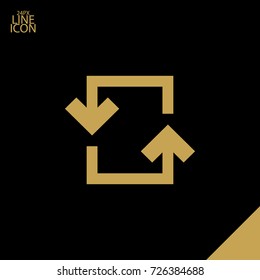 Refresh minimal icon. Arrow line vector icon for websites and mobile minimalistic flat design.