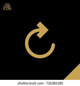 Refresh minimal icon. Arrow line vector icon for websites and mobile minimalistic flat design.