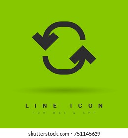 Refresh minimal icon. Arrow line vector icon for websites and mobile minimalistic flat design.