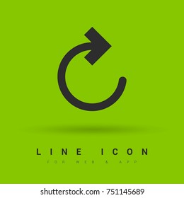 Refresh minimal icon. Arrow line vector icon for websites and mobile minimalistic flat design.