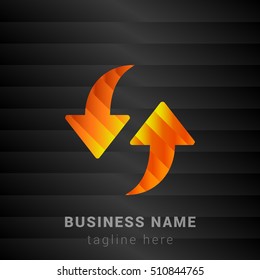 Refresh Orange, Yellow and Black silk fashion premium icon / Logo