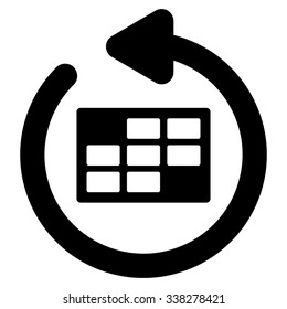 Refresh Organizer vector icon. Style is flat symbol, black color, rounded angles, white background.