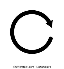 Refresh outline icon isolated on white background