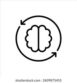 refresh outline icon. relax black line illustration.
