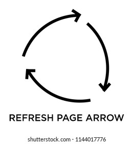 Refresh page arrow button icon vector isolated on white background for your web and mobile app design, Refresh page arrow button logo concept