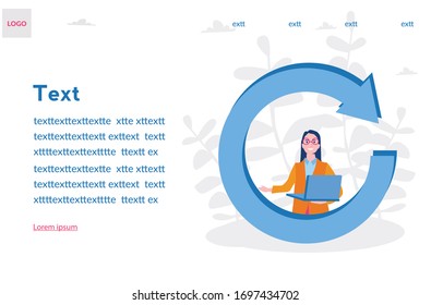 Refresh page Vector illustration for web banner, infographics, mobile. 