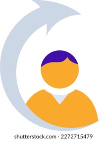 Refresh people business people icon with orange purple outline style. refresh, icon, symbol, people, business, sign, web. Vector Illustration