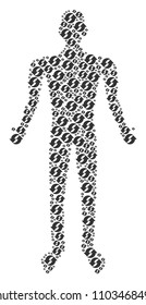 Refresh person figure. Vector refresh icons are combined into male combination.