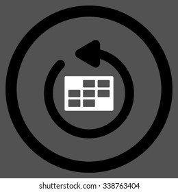 Refresh Plan vector icon. Style is bicolor flat rounded symbol, black and white colors, rounded angles, gray background.