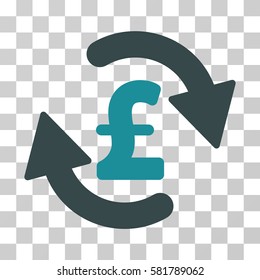 Refresh Pound Balance vector pictograph. Illustration style is a flat iconic bicolor soft blue symbol on a transparent background.