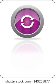 refresh purple circle web icon with shadow on white background
