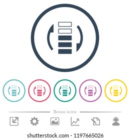 Refresh rate flat color icons in round outlines. 6 bonus icons included.