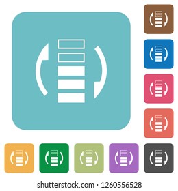Refresh rate white flat icons on color rounded square backgrounds