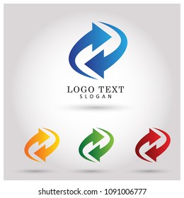 Refresh & Recycle Logo. Symbol & Icon Vector Template.