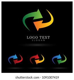 Refresh & Recycle Logo. Symbol & Icon Vector Template.