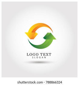 Refresh & Recycle Logo .Symbol & Icon Vector Template.