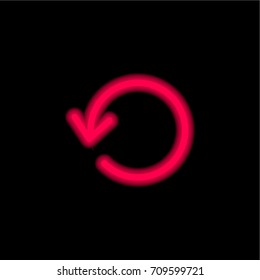 Refresh red glowing neon ui ux icon. Glowing sign logo vector