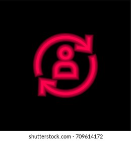 Refresh red glowing neon ui ux icon. Glowing sign logo vector