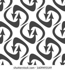 Refresh and reload arrows icon background. Seamless pattern for interface design.