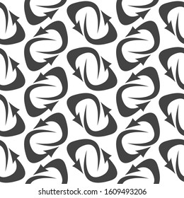 Refresh and reload arrows icon background. Seamless pattern for interface design.