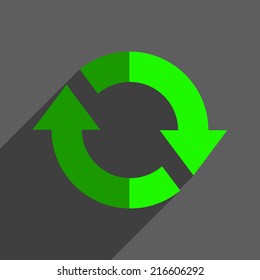 Refresh reload flat icon badge sign with shadow