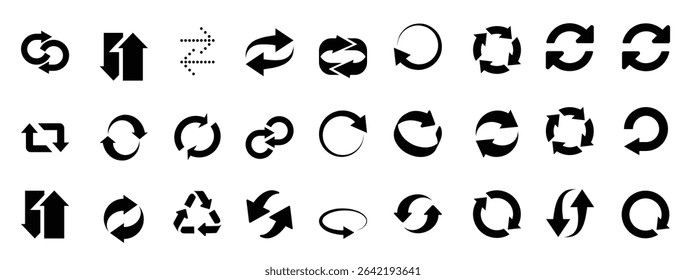 refresh reload icon set vector illustration