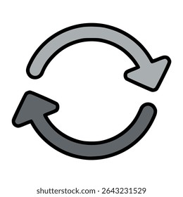 refresh reload loading icon flat color vector illustration template design