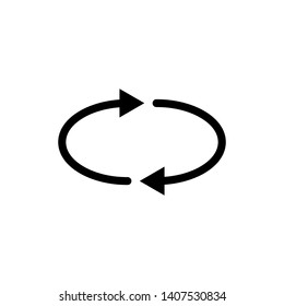 Refresh, reload, repeat Icon. Black simple circle arrows. Vector illustration for design, web, infographic.