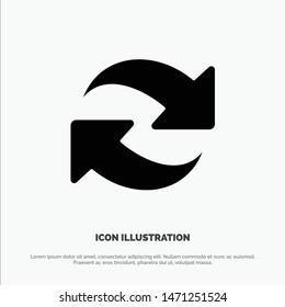 Refresh, Reload, Rotate, Repeat solid Glyph Icon vector. Vector Icon Template background