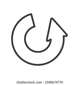 Refresh, replay or reload icon in simple vector style