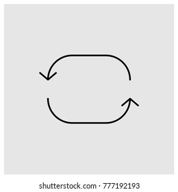 Refresh, replay and reload vector line icon.