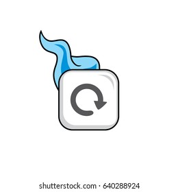 refresh restart hot fire burn icon button game asset