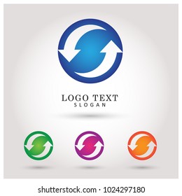 Refresh & Restart Logo. Symbol & Icon Vector Template.