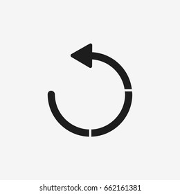 Refresh, return icon. Returned arrow left button. Flat vector stock illustration