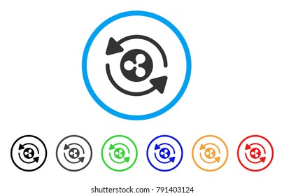 Refresh Ripple rounded icon. Style is a flat gray symbol inside light blue circle with additional color versions. Refresh Ripple vector designed for web and software interfaces.
