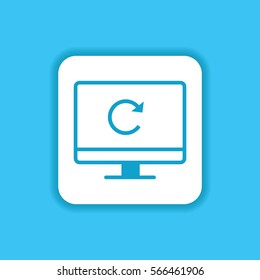 Refresh, Rotate Icon Graphic Element with Computer Symbol