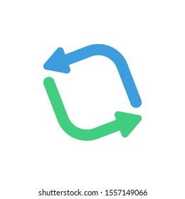 Refresh Rotate icon, modern flat design color sign vector, isolated in white background