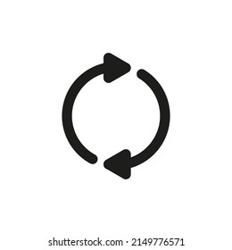 Refresh or rotation arrow icon. Recycling outline on white background vector