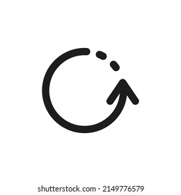 Refresh or rotation arrow icon. Recycling outline on white background vector