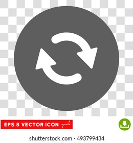 Refresh round icon. Vector EPS illustration style is flat iconic bicolor symbol, white and silver colors, transparent background.